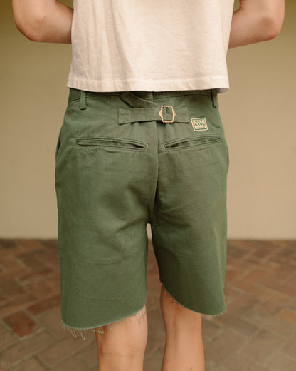 The Buckle Back Trouser Shorts Khaki