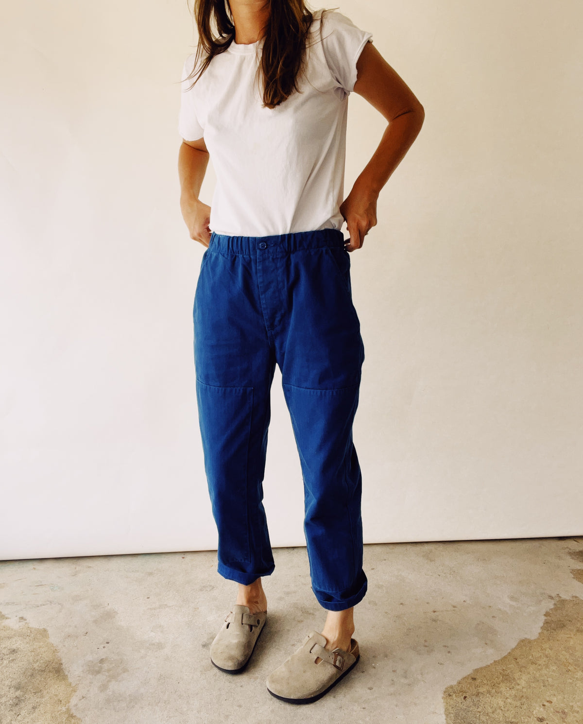 The Chore Pant French Blue Herringbone