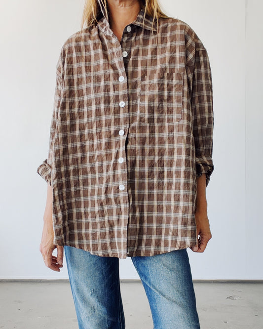 The Big Shirt Brown Check