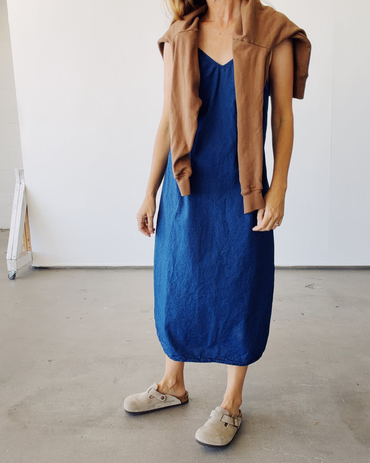 The Slip Dress Indigo Chambray
