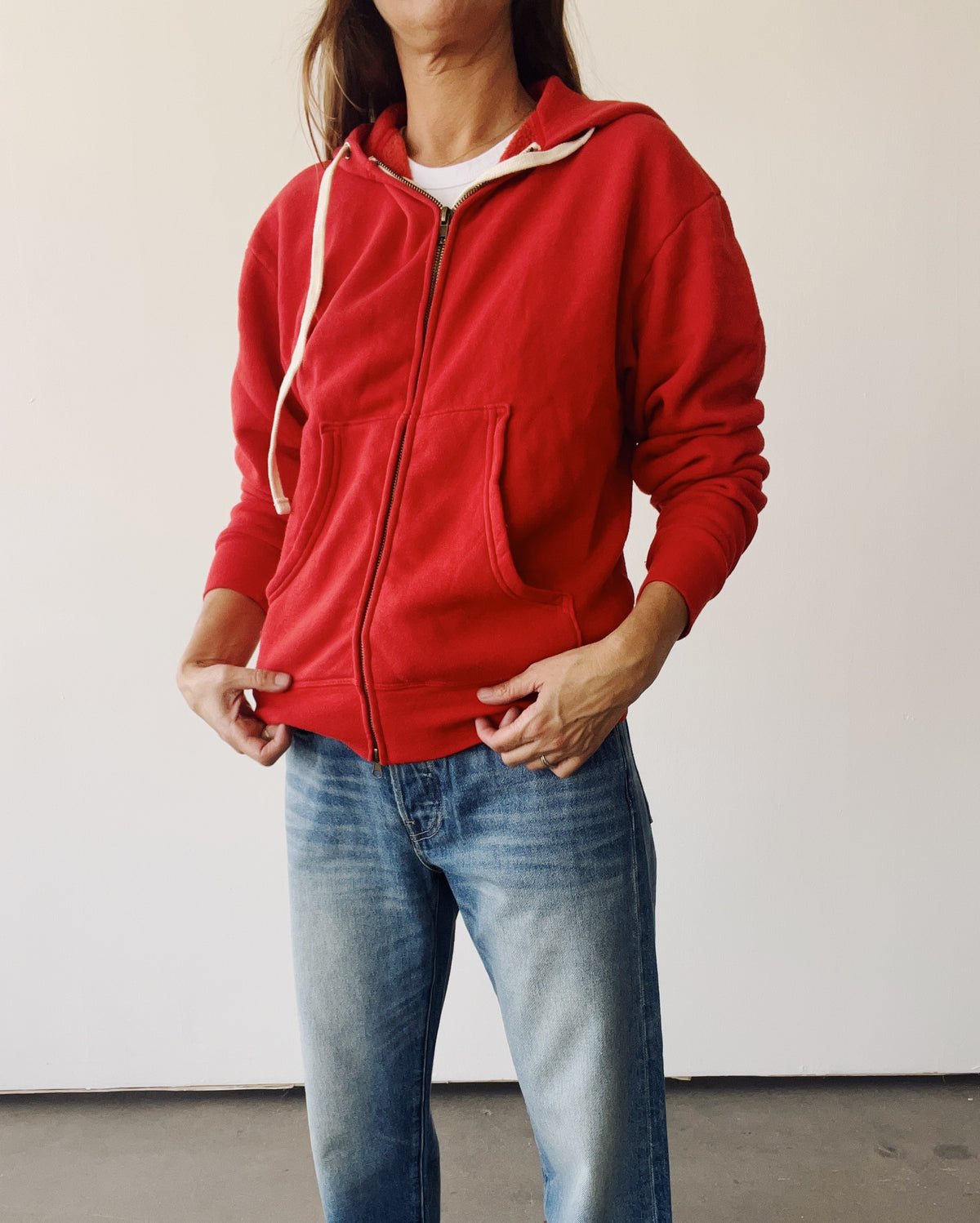 The Zip Hoodie Red