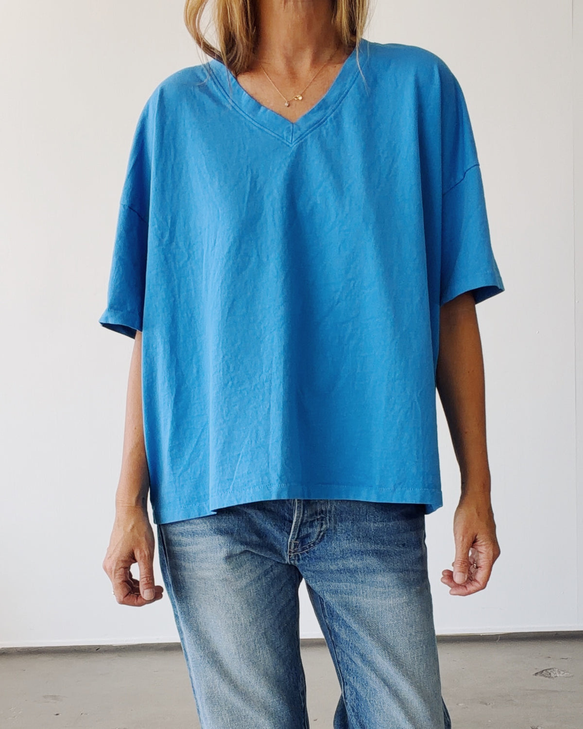 The Oversized V-Neck Cerulean