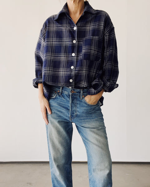 The Big Shirt Breezy Check Navy