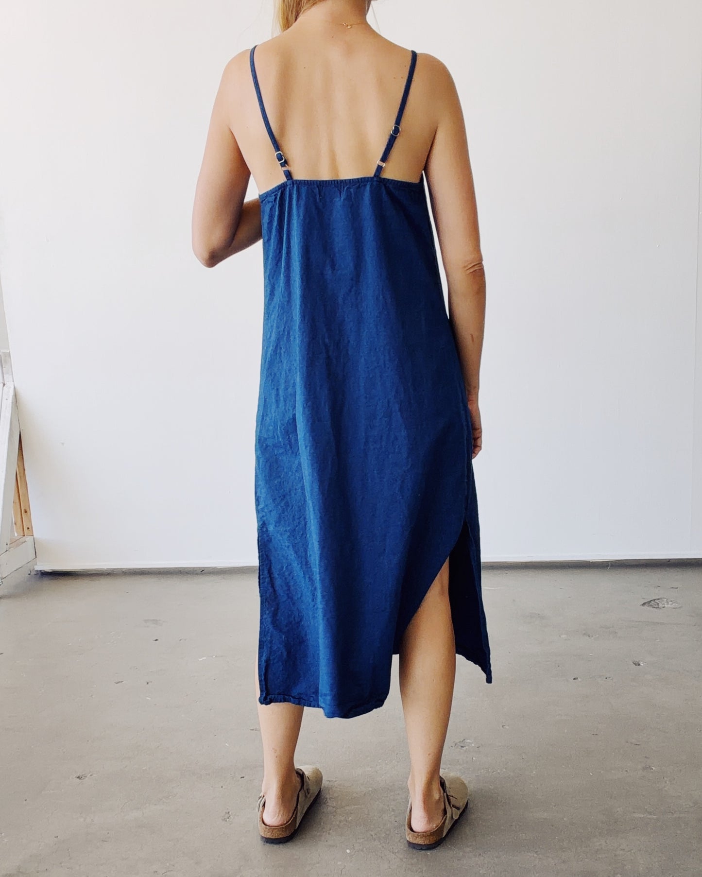 The Slip Dress Indigo Chambray
