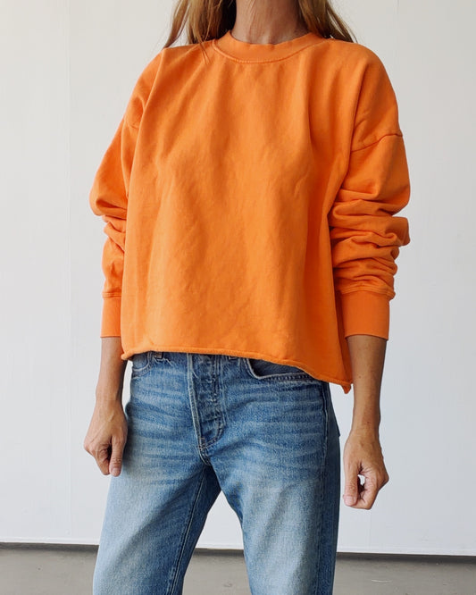The Boxy Crop Sweatshirt Tangerine