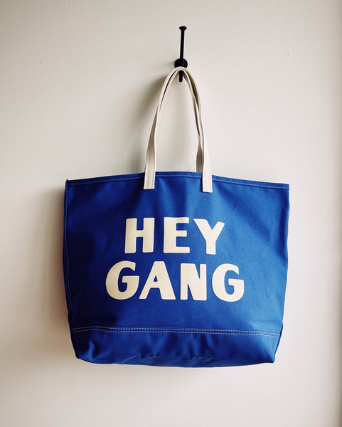 Hey Gang Canvas Tote Blue