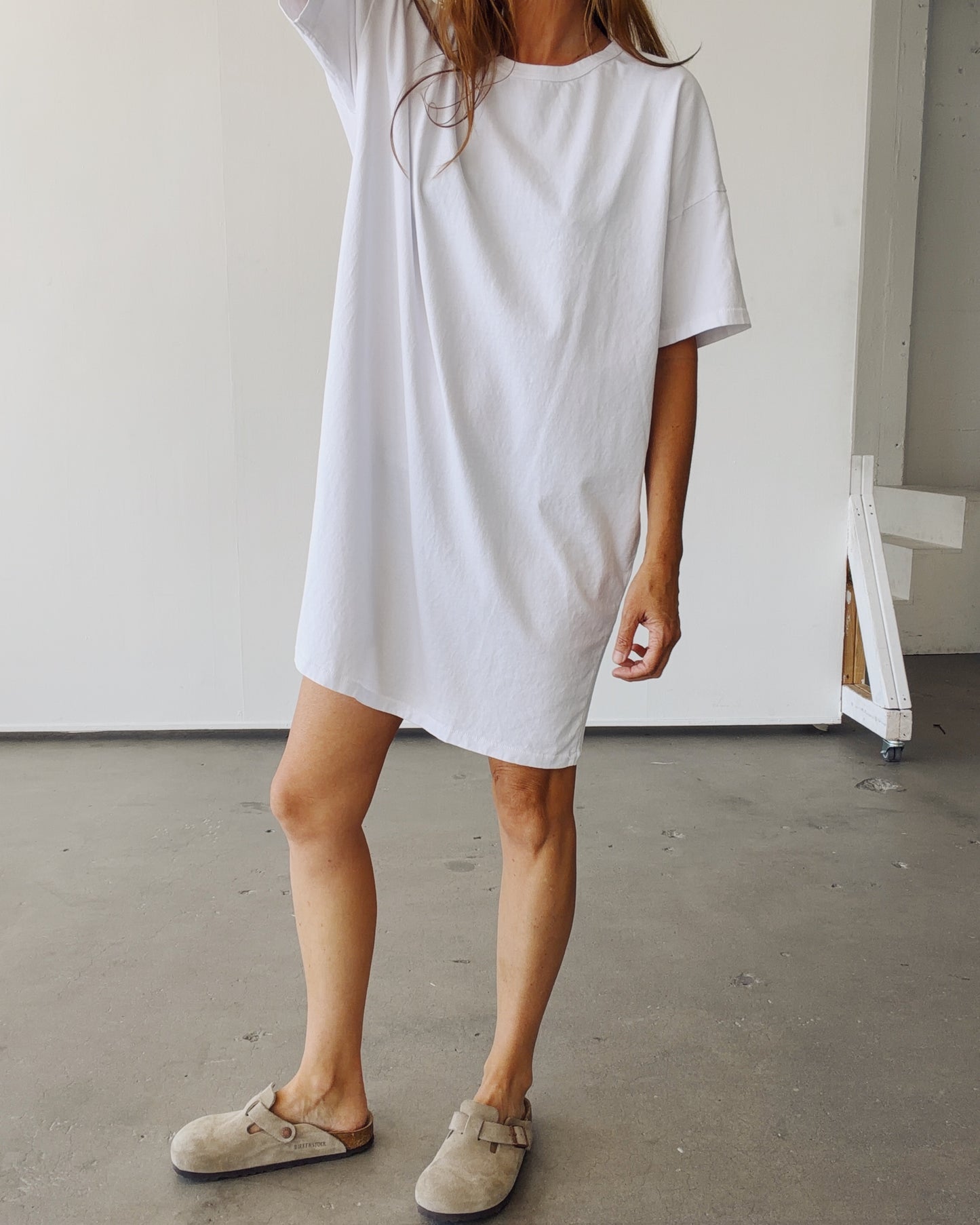 Oversized Tee Dress White