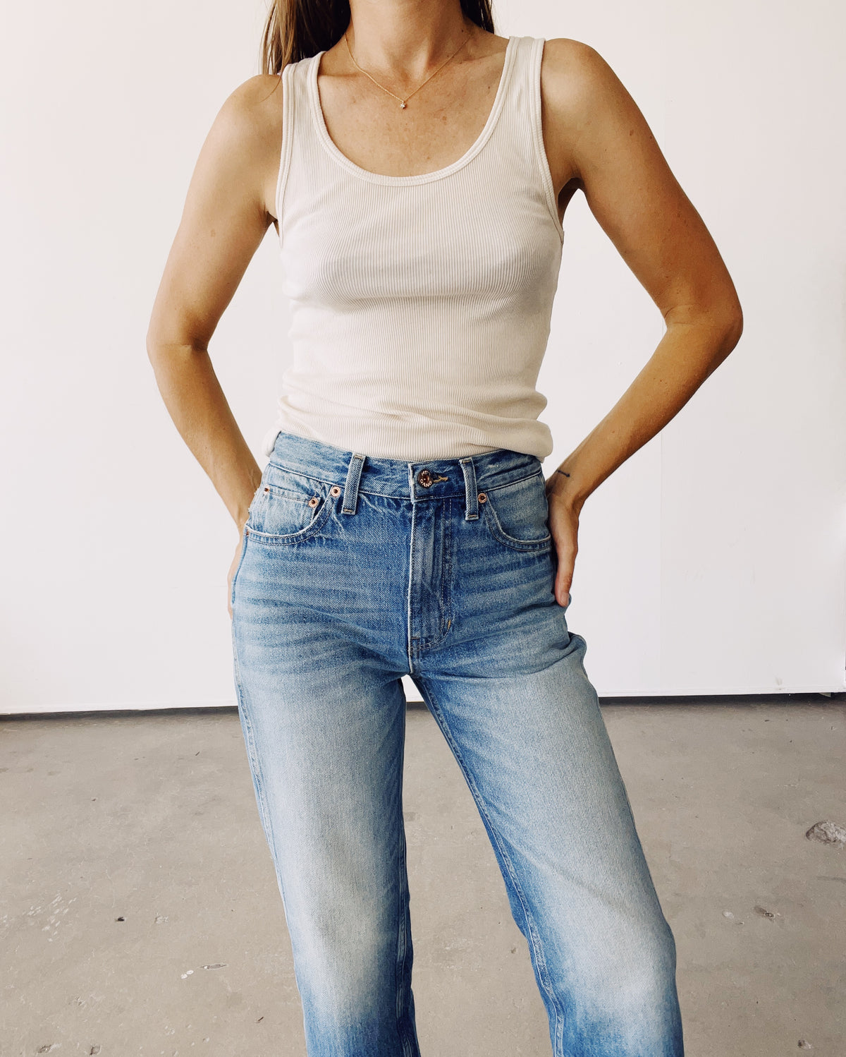 The Ribbed Tank Top Tan