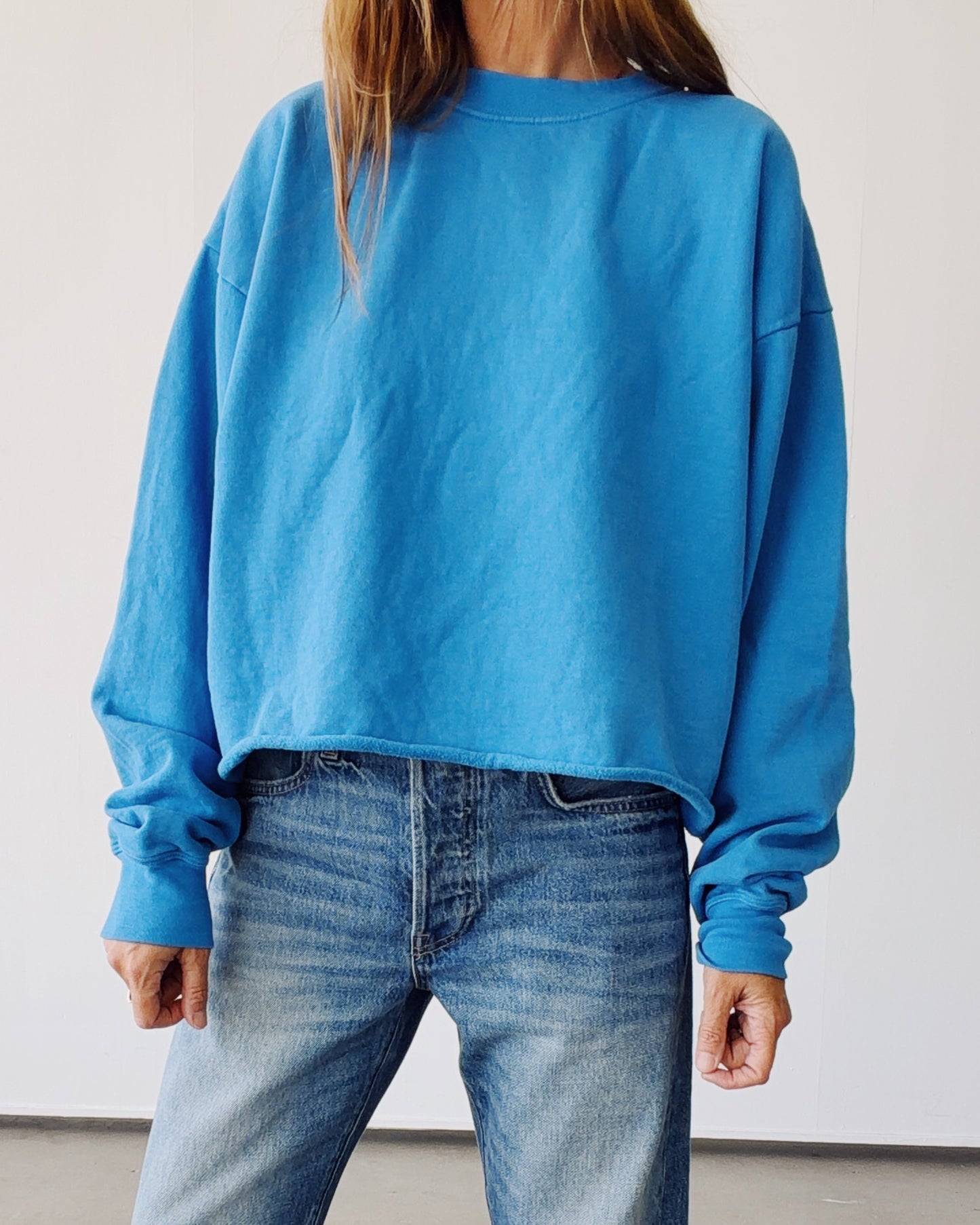 The Boxy Crop Sweatshirt Cerulean