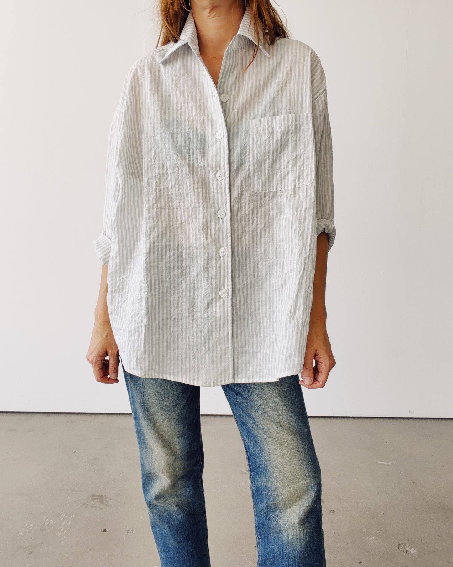The Big Shirt Light Blue Stripe