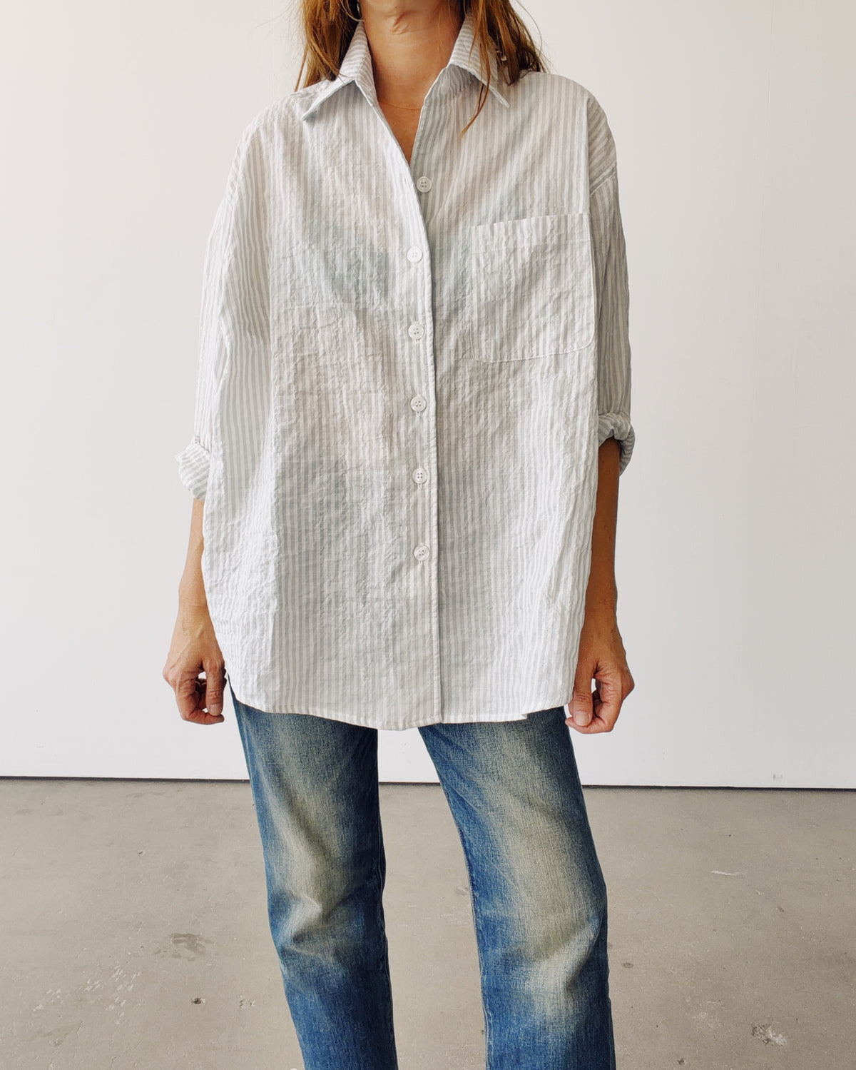 The Big Shirt Light Blue Stripe