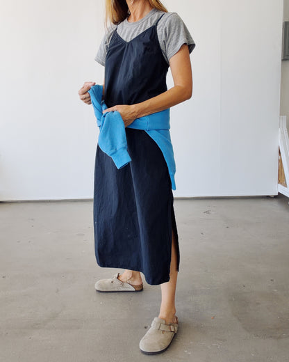 The Slip Dress Black Chambray