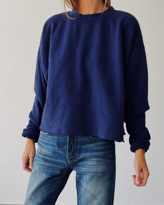 The Boxy Crop Sweatshirt Midnight