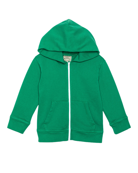 The Kids Zip Hoodie Green