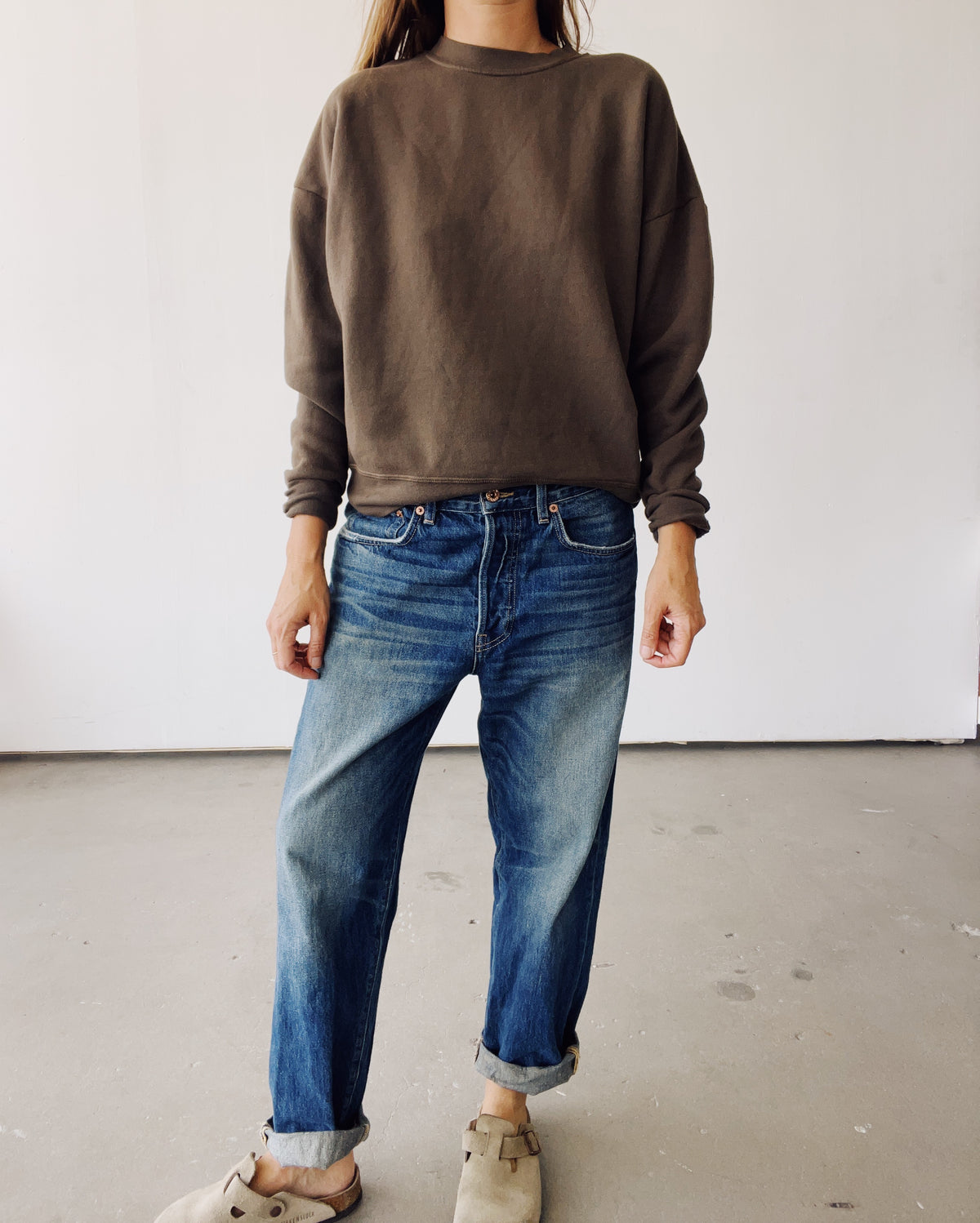 The Boxy Sweatshirt Olive