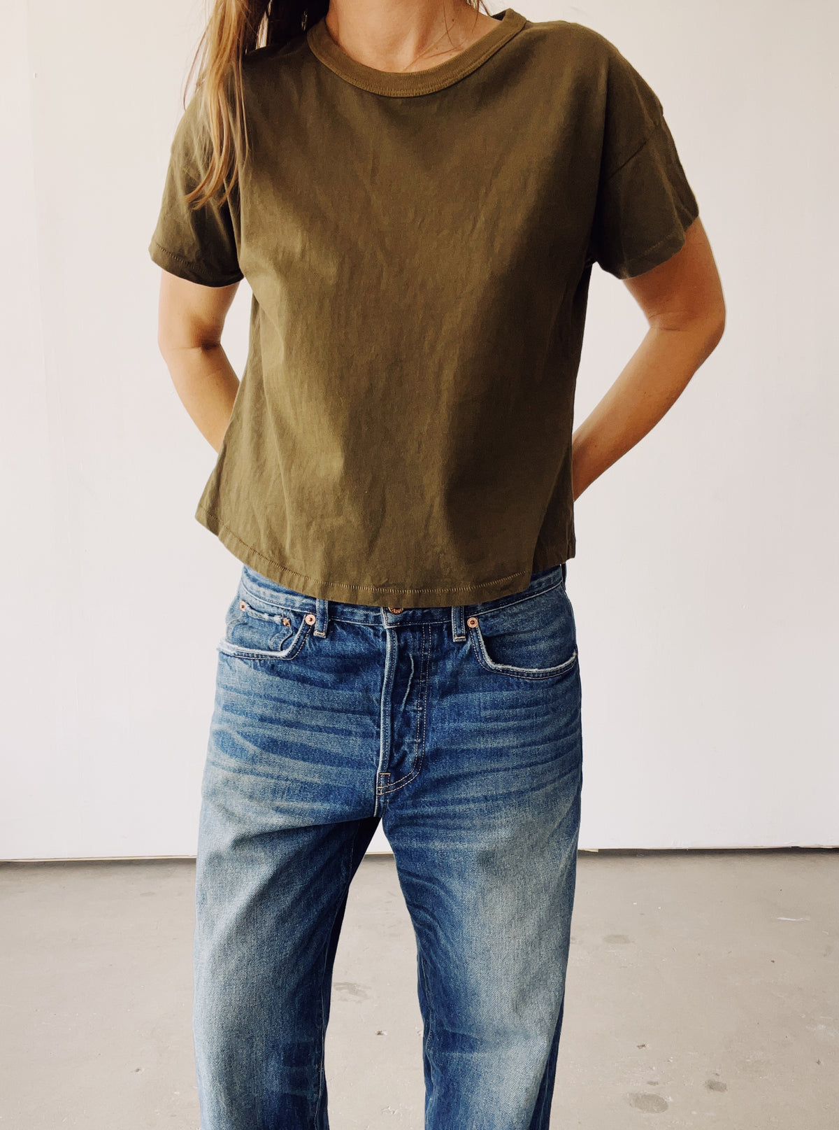 The Boxy Tee Olive