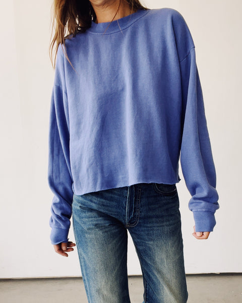 The Boxy Crop Sweatshirt Periwinkle