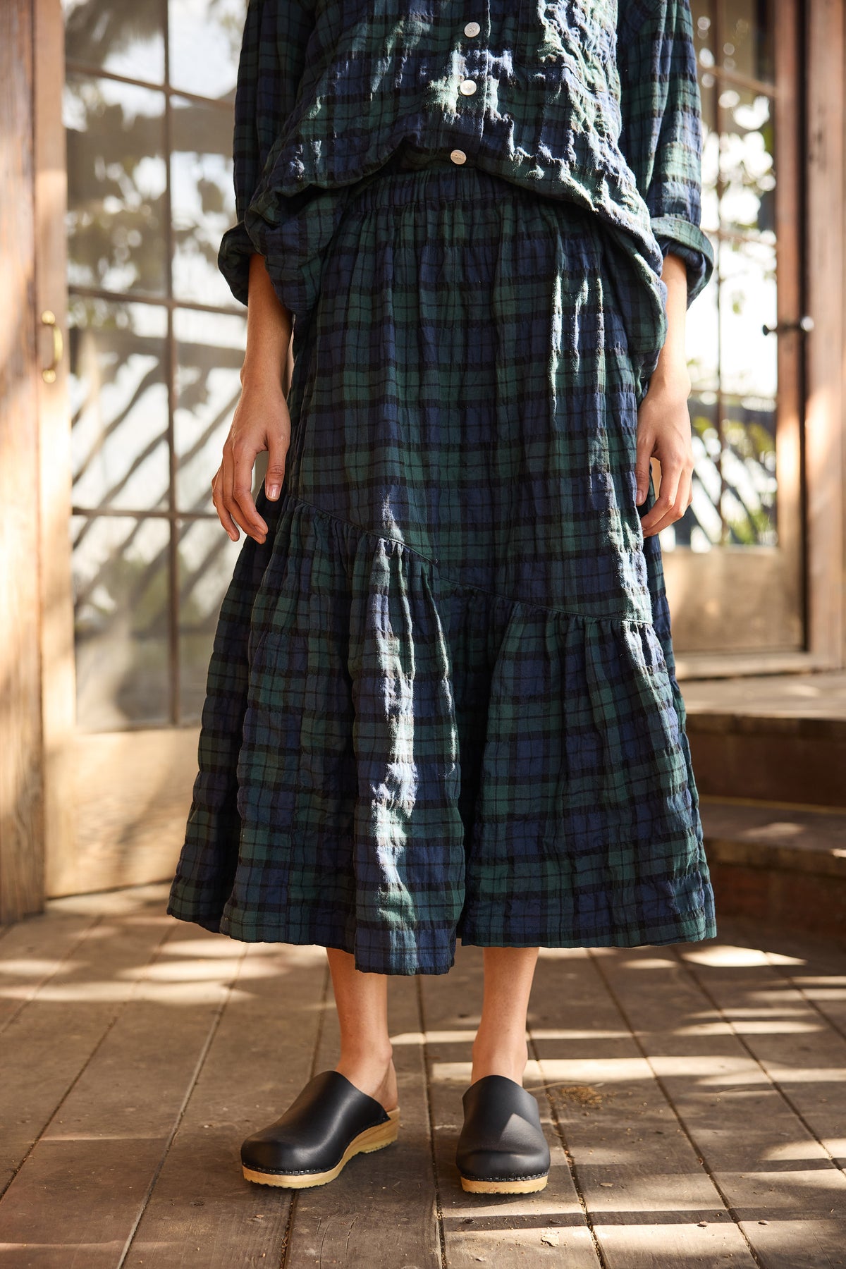 The Ranch Skirt Green Plaid