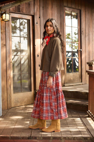 The Ranch Skirt Red Plaid