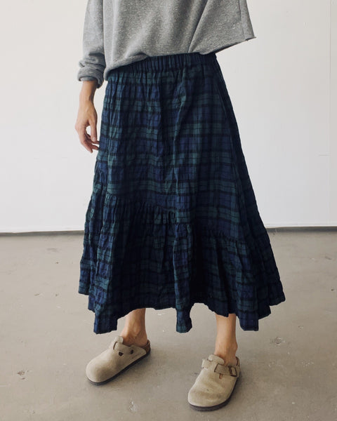 The Ranch Skirt Green Plaid