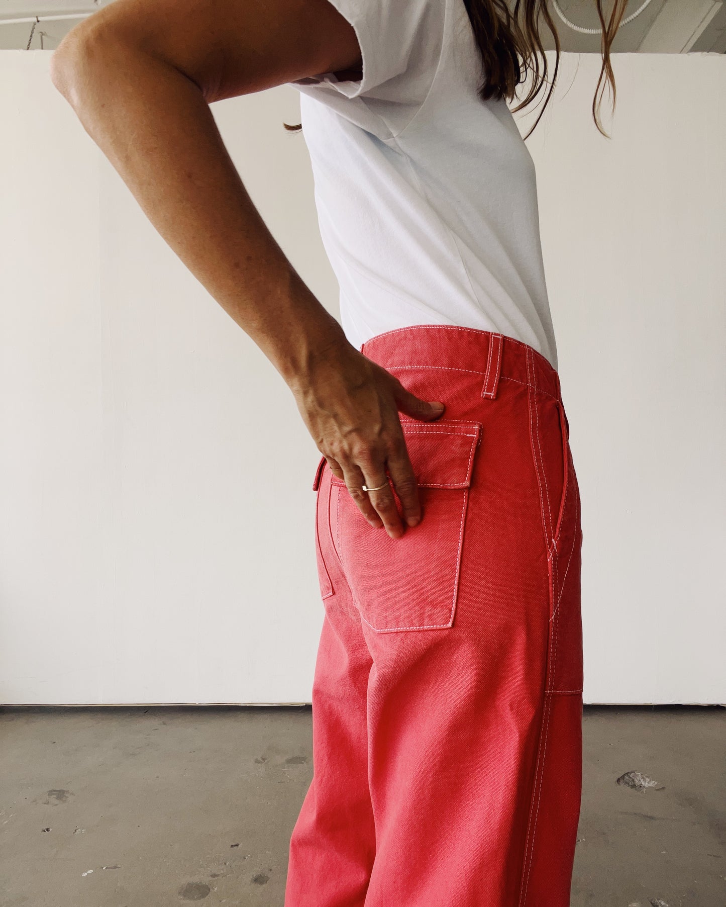 The Officer Pant Faded Red