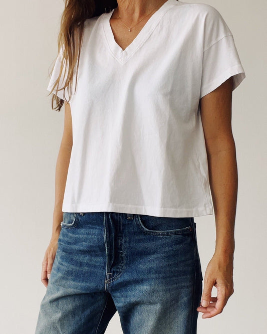 The Boxy V-Neck White